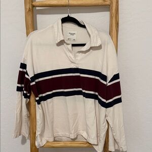 Abercrombie & Fitch White Polo Shirt